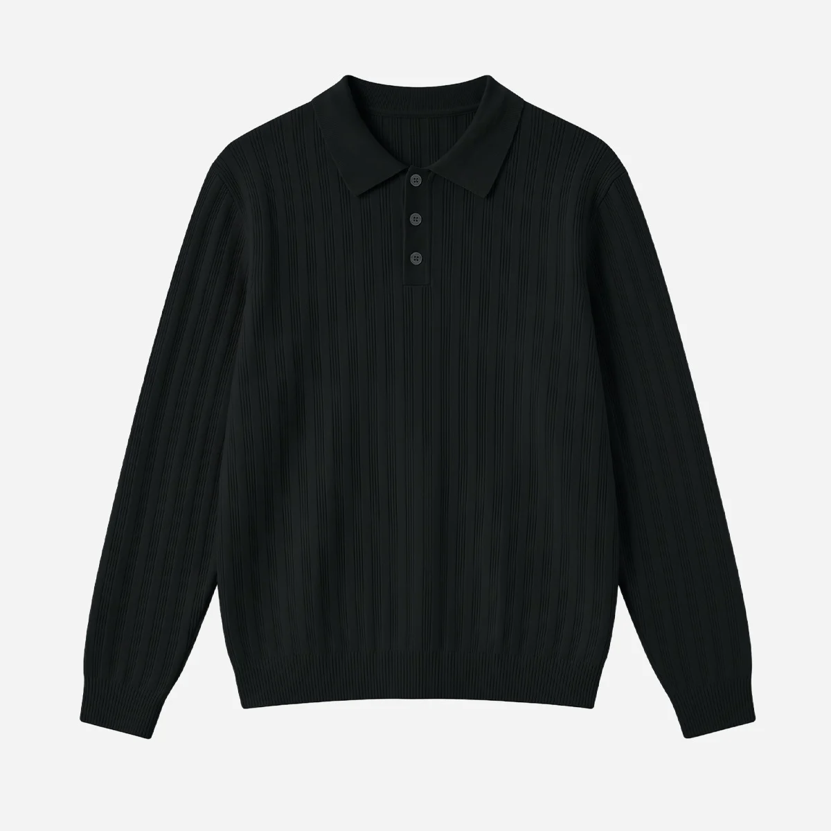 Textured Mens Sweater Polo Shirt Old-money Style Relaxed Fit — image 3