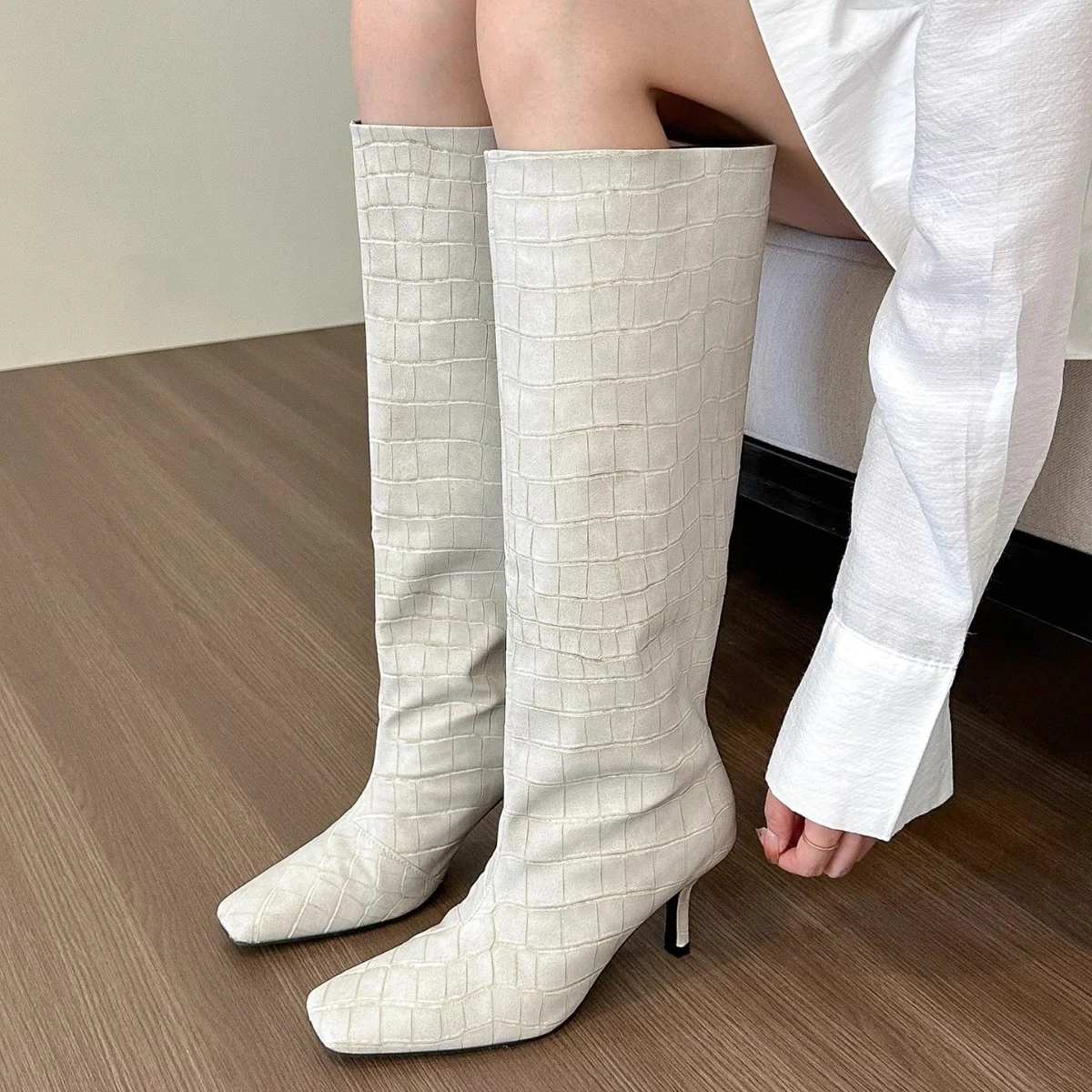 Textured Thigh-high Boots For Women — image 4