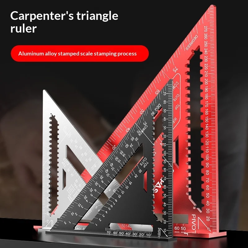Thickened High-precision Aluminum Alloy Carpenters Triangle Ruler — image 3