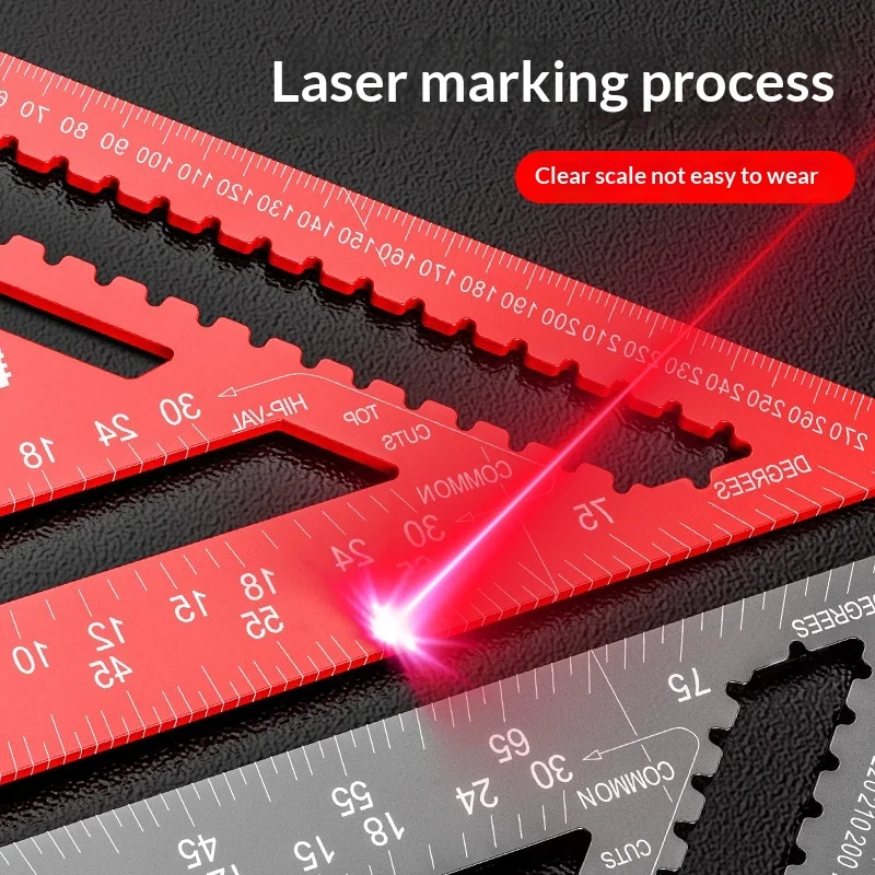 Thickened High-precision Aluminum Alloy Carpenters Triangle Ruler — image 6