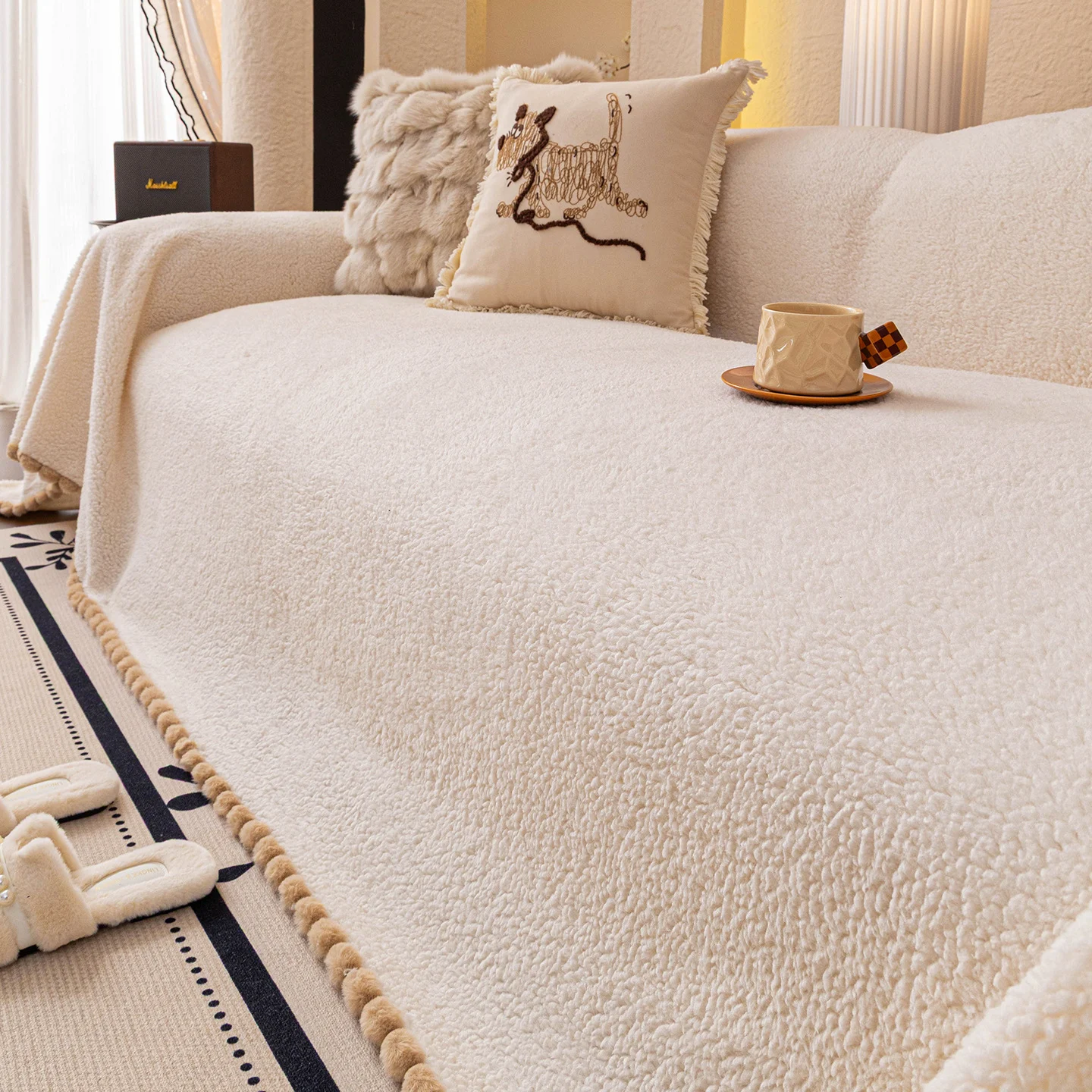 Thickened Lambswool Sofa Cover Cloth — image 5