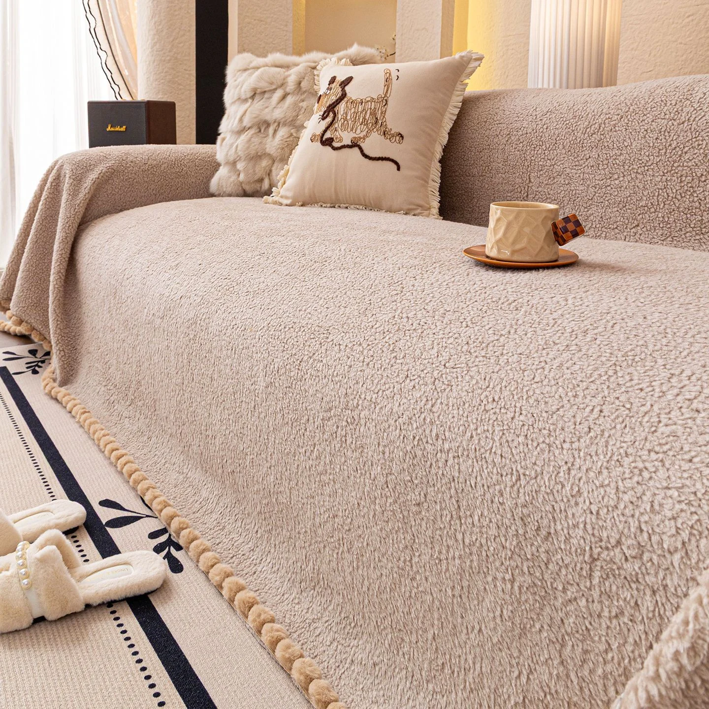 Thickened Lambswool Sofa Cover Cloth — image 7