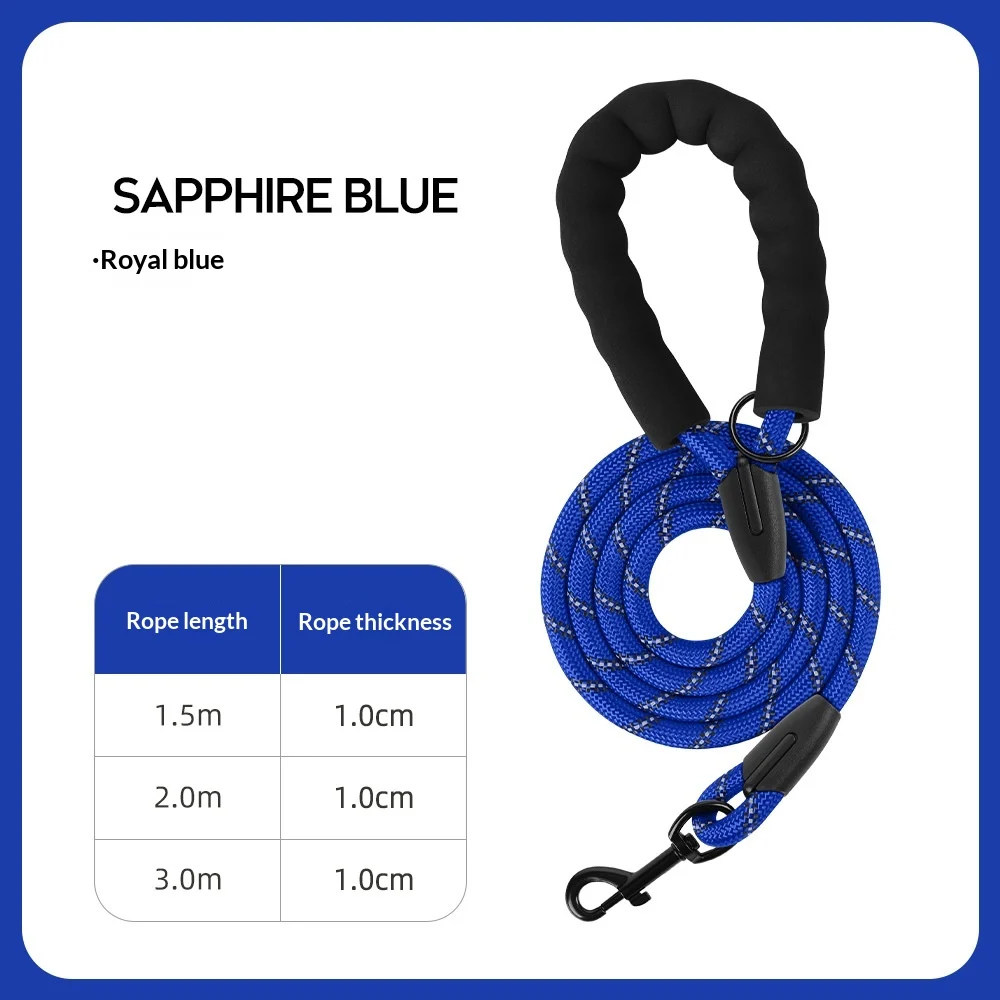 Thickened Reflective Dog Leash - Durable Nylon Pet Walking Lead For Medium Large Dogs — image 7