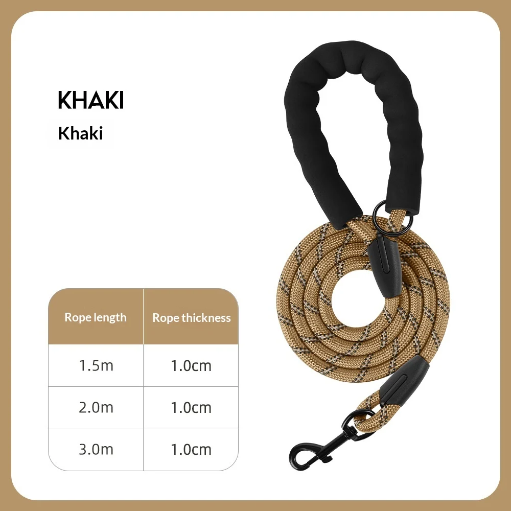 Thickened Reflective Dog Leash - Durable Nylon Pet Walking Lead For Medium Large Dogs — image 2