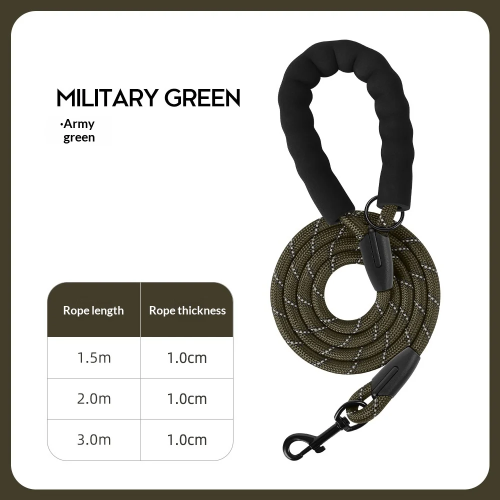 Thickened Reflective Dog Leash - Durable Nylon Pet Walking Lead For Medium Large Dogs — image 3