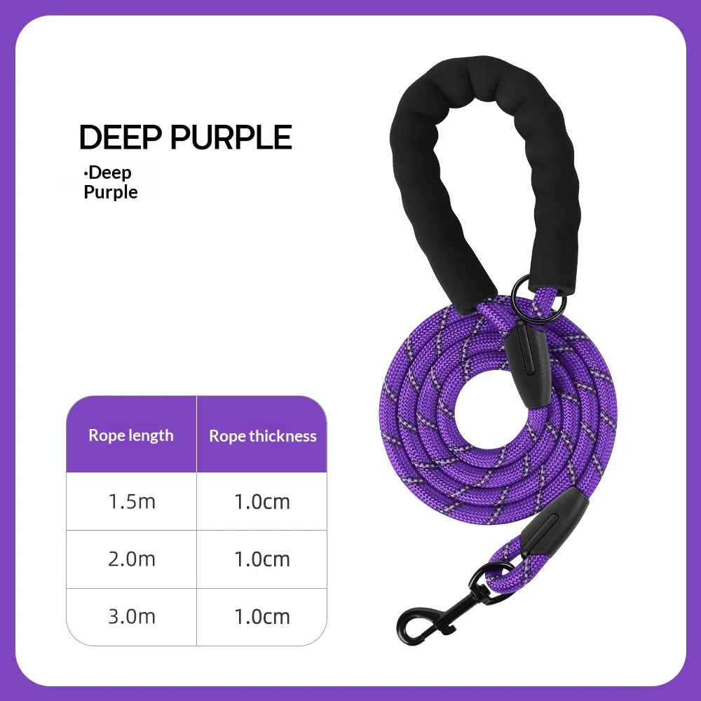 Thickened Reflective Dog Leash - Durable Nylon Pet Walking Lead For Medium Large Dogs — image 4
