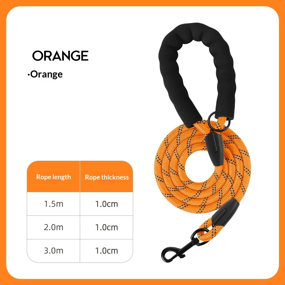 Thickened Reflective Dog Leash - Durable Nylon Pet Walking Lead For Medium Large Dogs — image 1