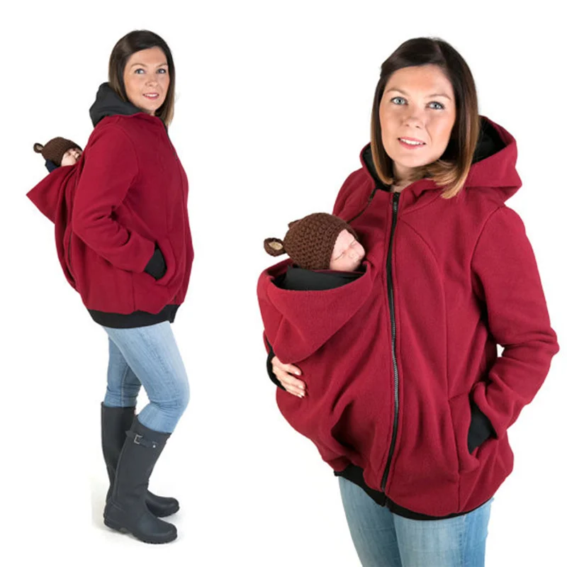 Three-in-one Multi-functional Mother Kangaroo Sweater Coat — image 1
