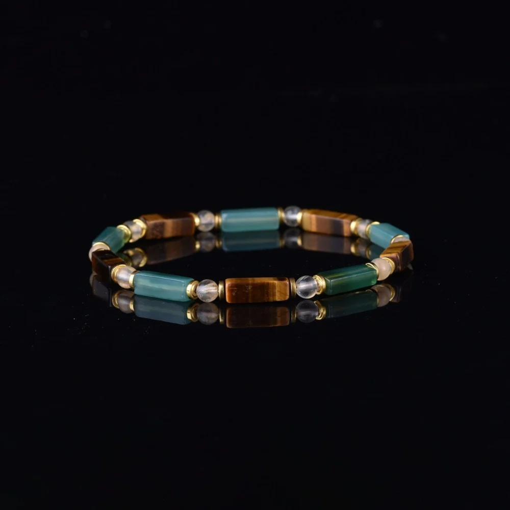 Tigers Eye And Green Aventurine Beaded Bracelet — image 1