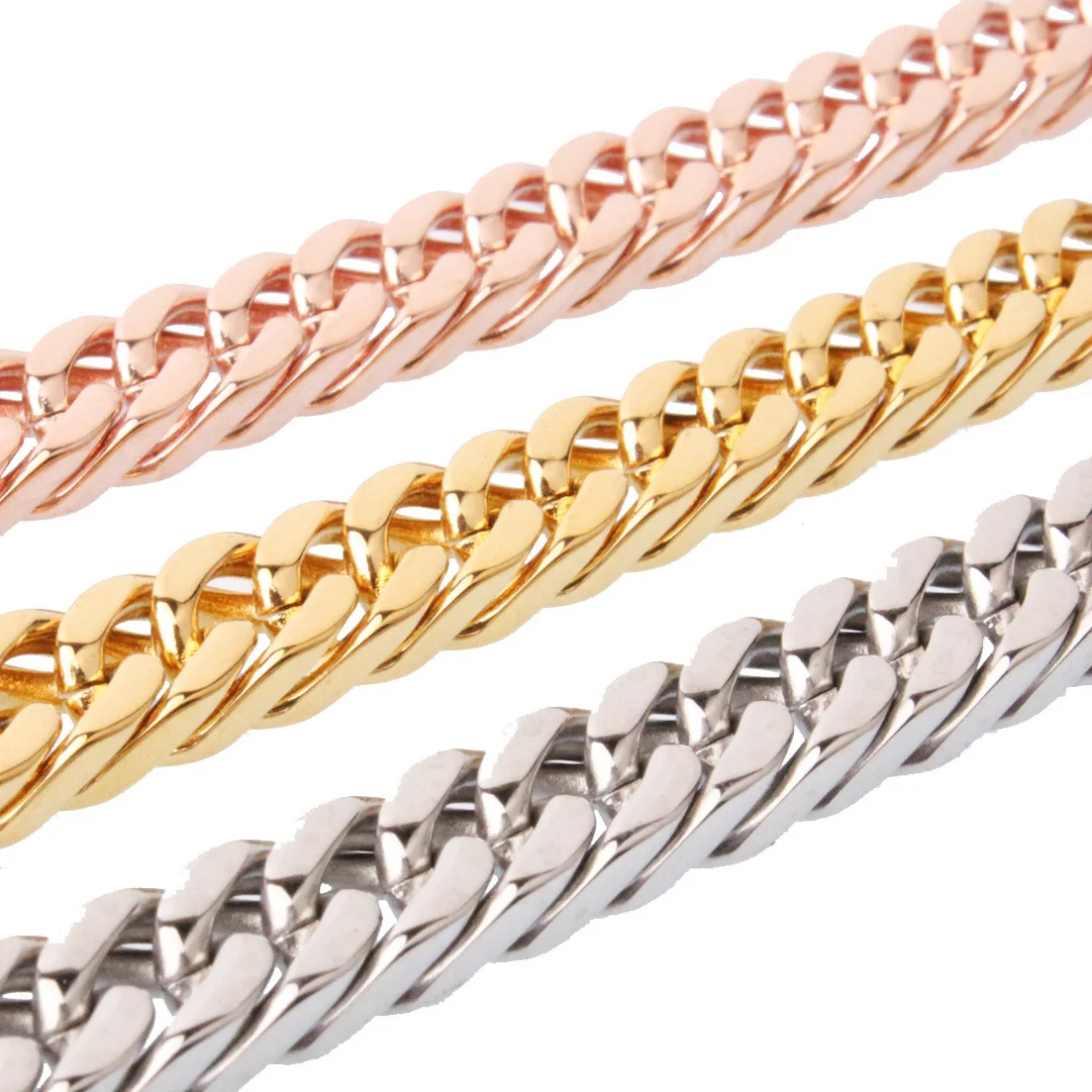 Titanium Steel And Stainless Double-weave Single-chain Necklace For Men Women — image 4