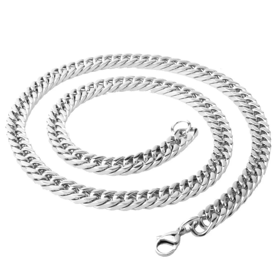 Titanium Steel And Stainless Double-weave Single-chain Necklace For Men Women — image 3