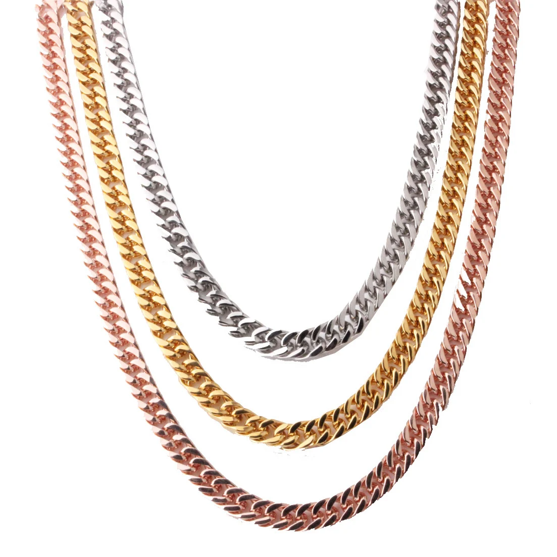 Titanium Steel And Stainless Double-weave Single-chain Necklace For Men Women — image 5