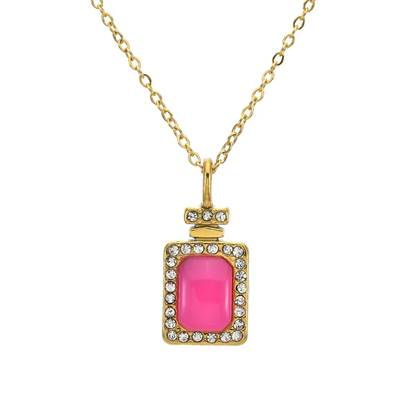 Titanium Steel Necklace Women's New Korean Style Light Luxury Exquisite Perfume Bottle… — image 4