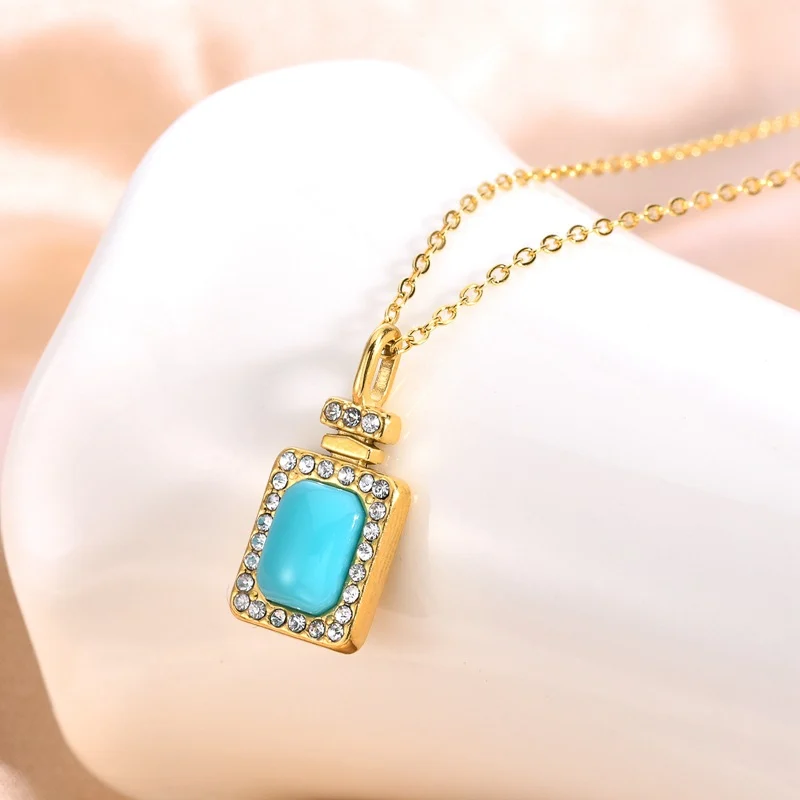 Titanium Steel Necklace Women's New Korean Style Light Luxury Exquisite Perfume Bottle… — image 6