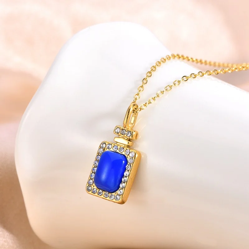 Titanium Steel Necklace Women's New Korean Style Light Luxury Exquisite Perfume Bottle… — image 3