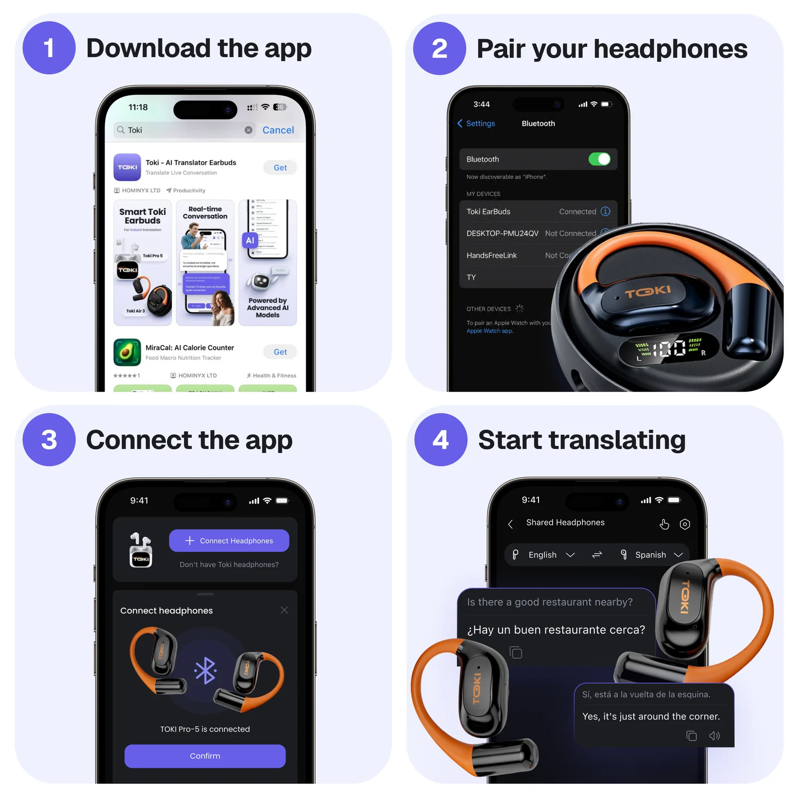 Toki Air-3 Open-ear AI Translation Earbuds — image 6