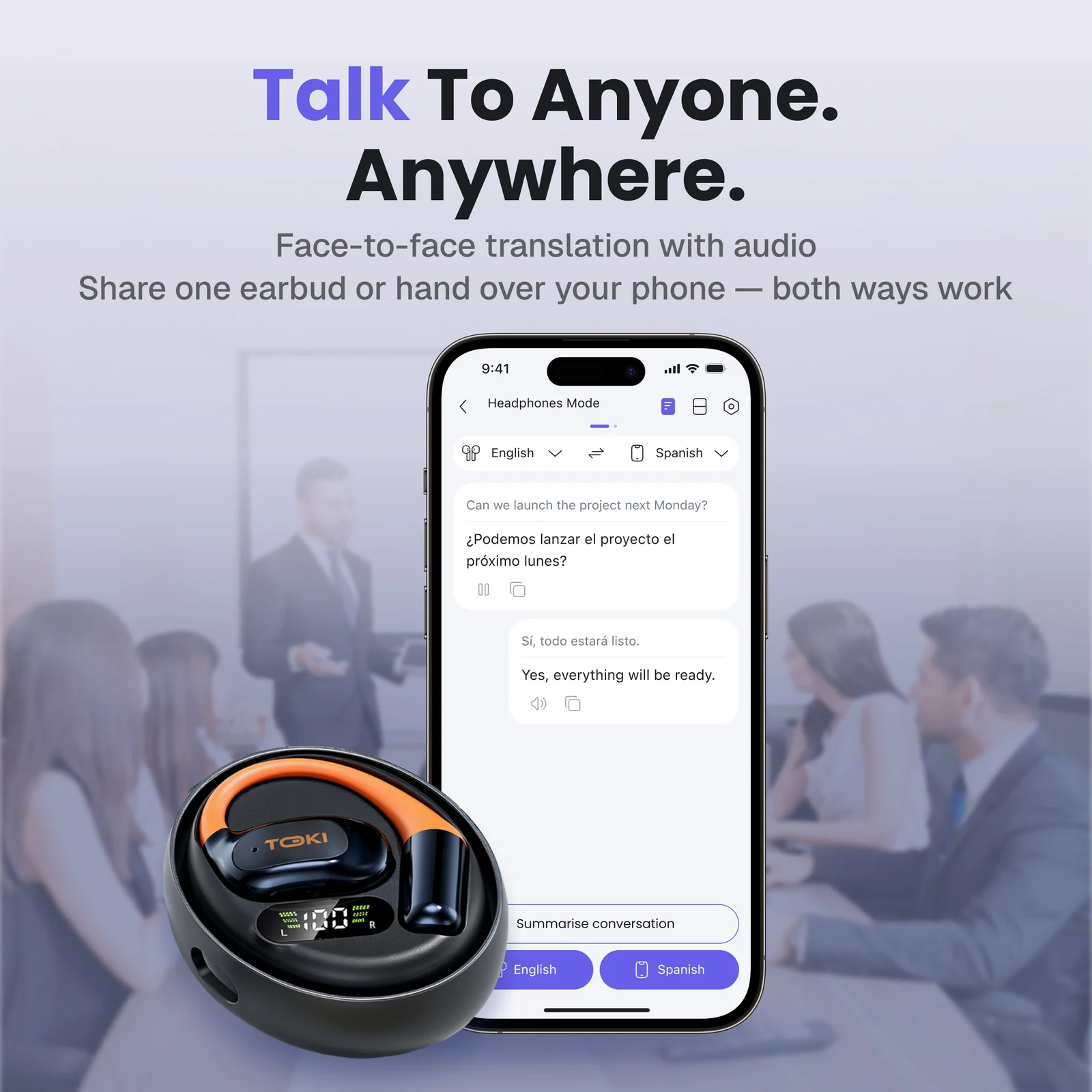 Toki Air-3 Open-ear AI Translation Earbuds — image 3