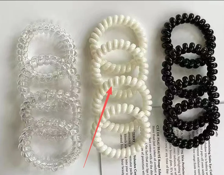 Traceless Telephone Cord Hair Ring-bold-black-1 Piece — image 3