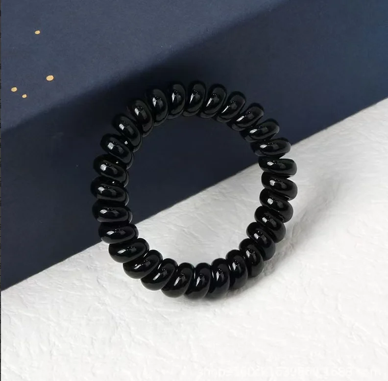 Traceless Telephone Cord Hair Ring-bold-black-1 Piece — image 2