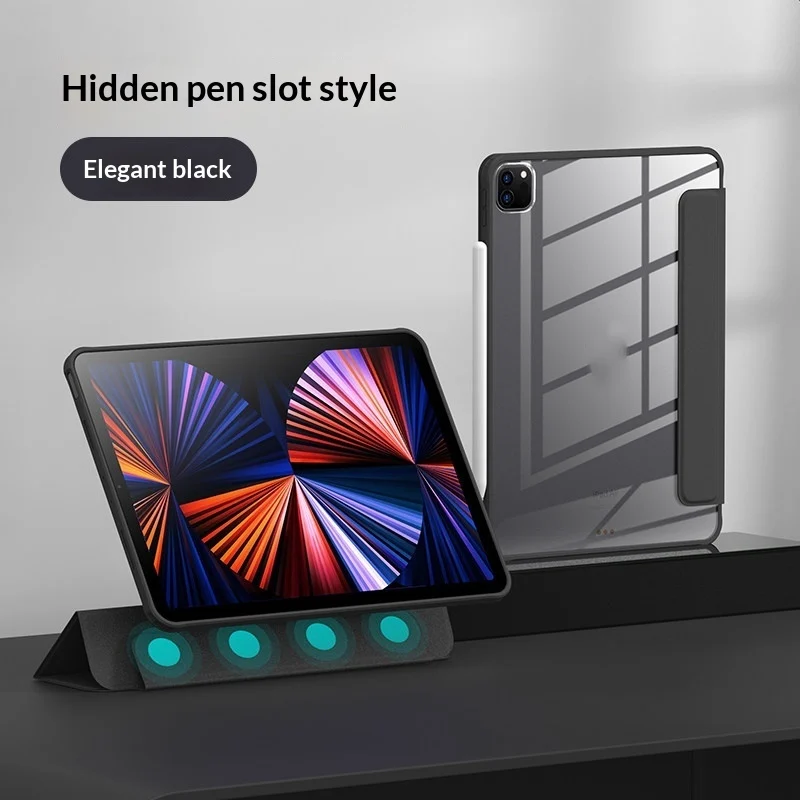 Transparent Magnetic Protective Case For Ipad Pro With Pen Slot — image 3