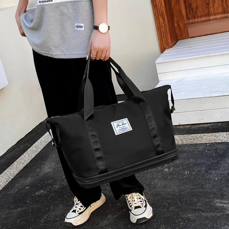 Travel Bag Large Capacity Double Expansion Portable Sports Gym Student Luggage Storage — image 6