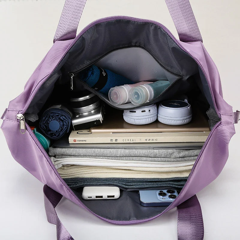 Travel Bag Large Capacity Double Expansion Portable Sports Gym Student Luggage Storage — image 8