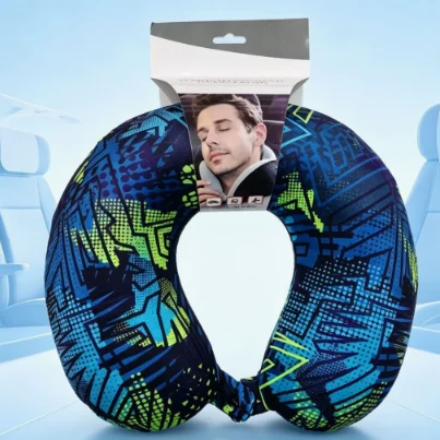 Treet Style Graffiti Print U Shaped Travel Neck Pillow, Skate Lettering Microbead… — image 2