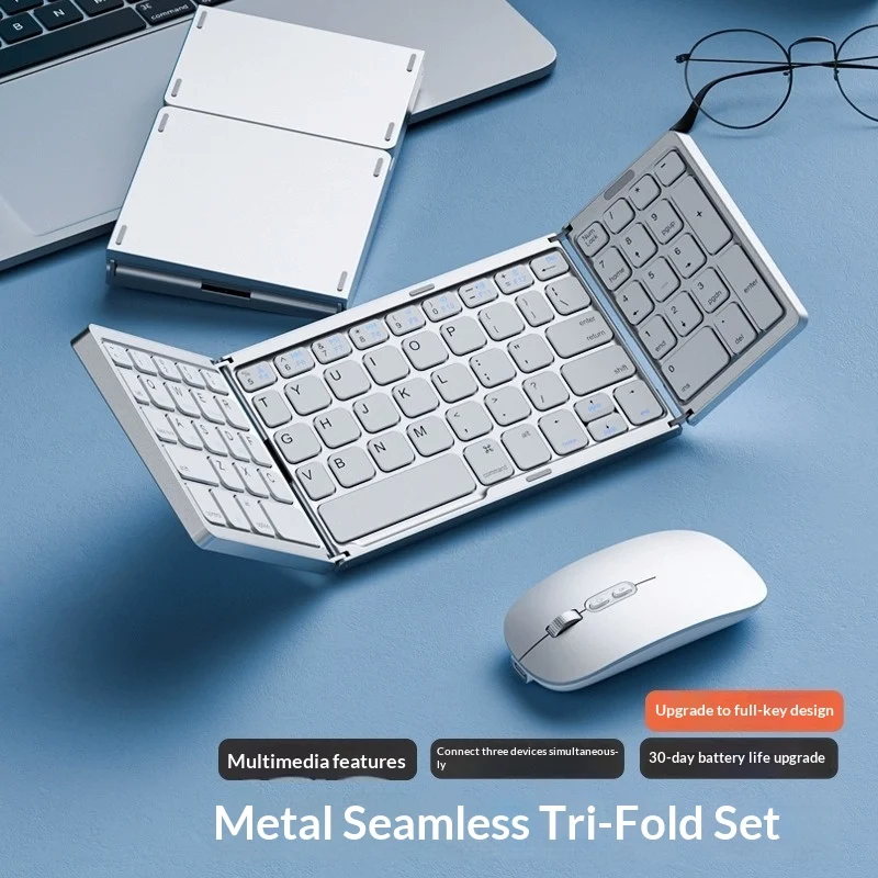 Tri-fold Keyboard, Wireless Bluetooth Foldable Mini Suitable For Desktop PC Sets — variant image