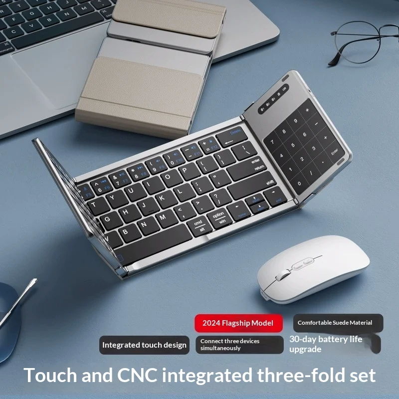 Tri-fold Keyboard, Wireless Bluetooth Foldable Mini Suitable For Desktop PC Sets — variant image