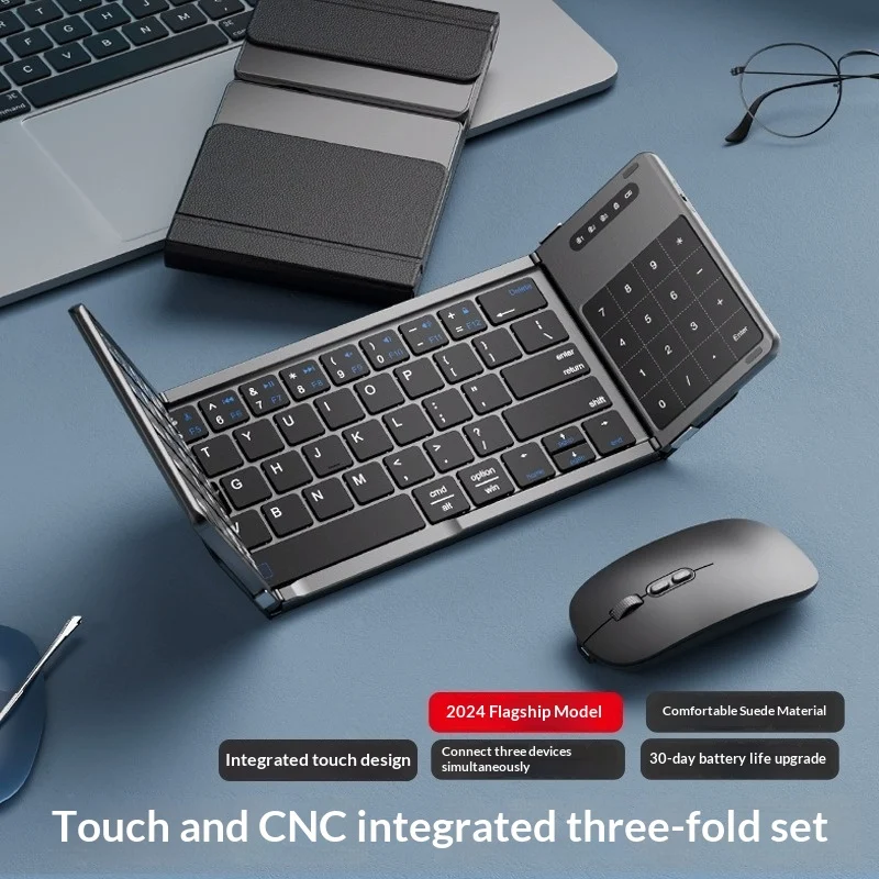Tri-fold Keyboard, Wireless Bluetooth Foldable Mini Suitable For Desktop PC Sets — image 5