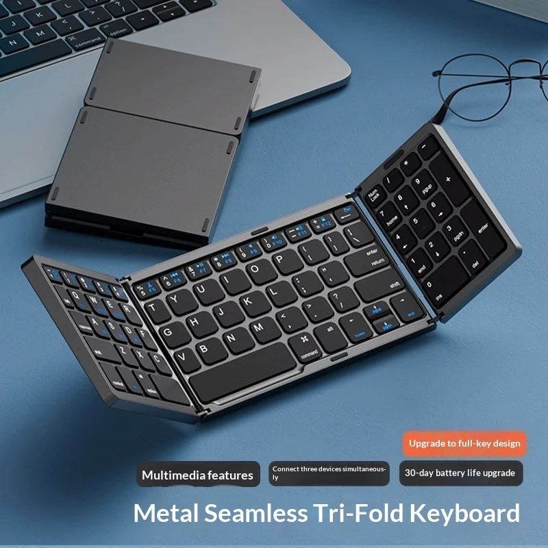 Tri-fold Keyboard, Wireless Bluetooth Foldable Mini Suitable For Desktop PC Sets — variant image