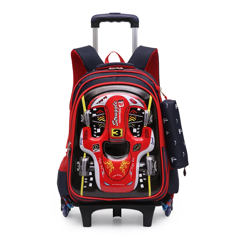 Trolley Primary School Waterproof 3D Car Detachable Burden Reduction Children Backpack — image 6