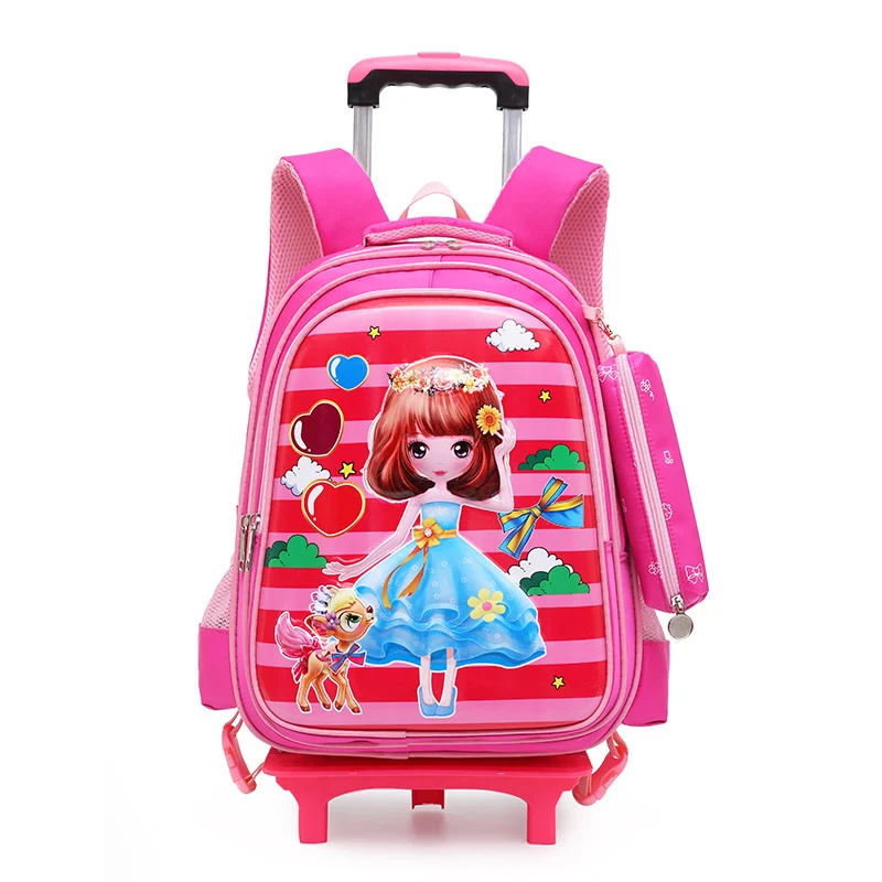 Trolley Primary School Waterproof 3D Car Detachable Burden Reduction Children Backpack — image 2