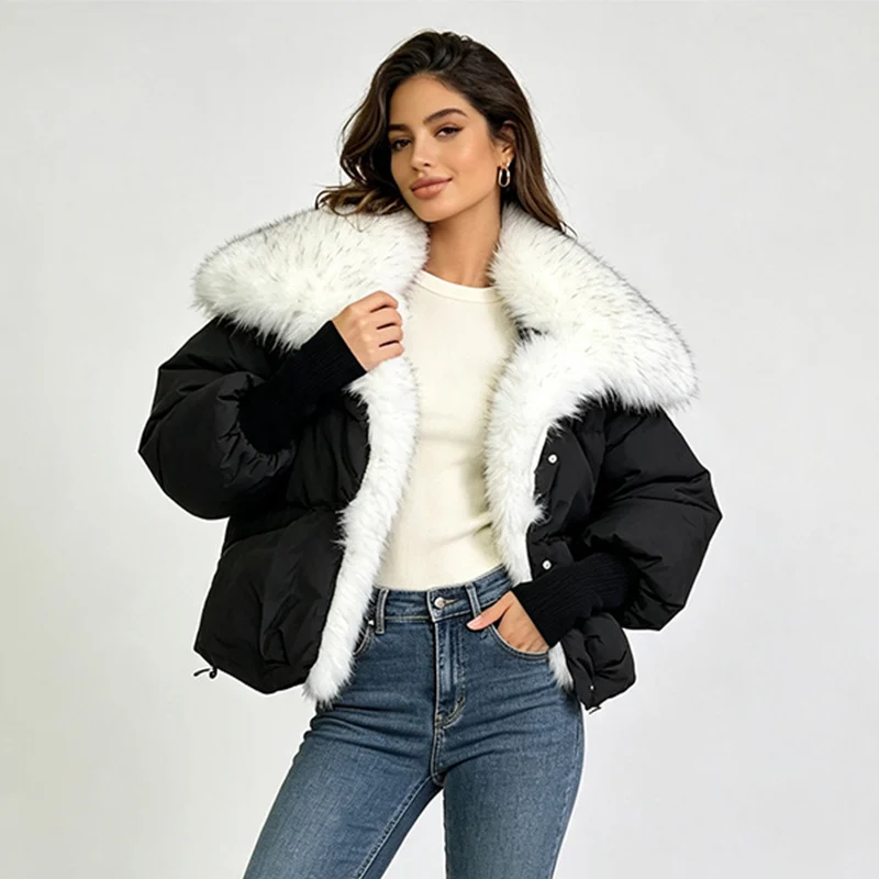 Turn-down Collar Wool-lined Parka Women's Coat — image 2
