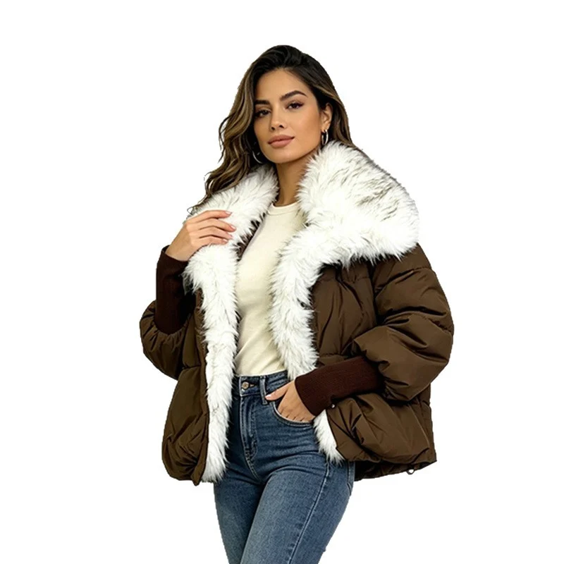 Turn-down Collar Wool-lined Parka Women's Coat — image 3