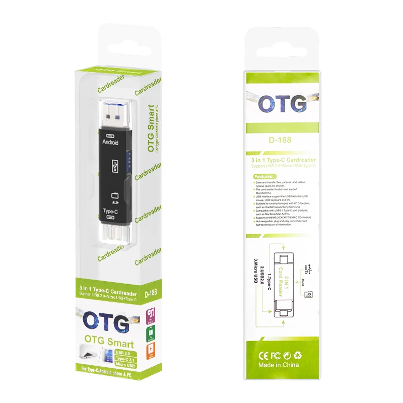 Type-c Micro USB To OTG Hub Adapter With TF Card Reader — image 3