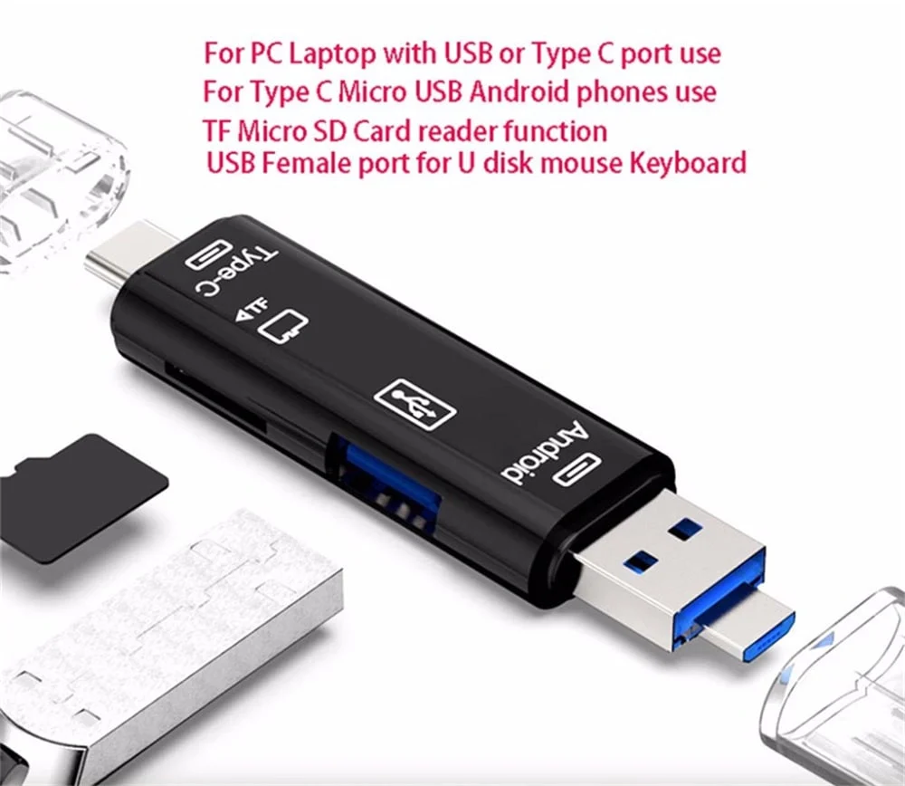 Type-c Micro USB To OTG Hub Adapter With TF Card Reader — image 6