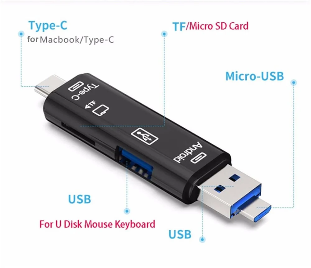 Type-c Micro USB To OTG Hub Adapter With TF Card Reader — image 5