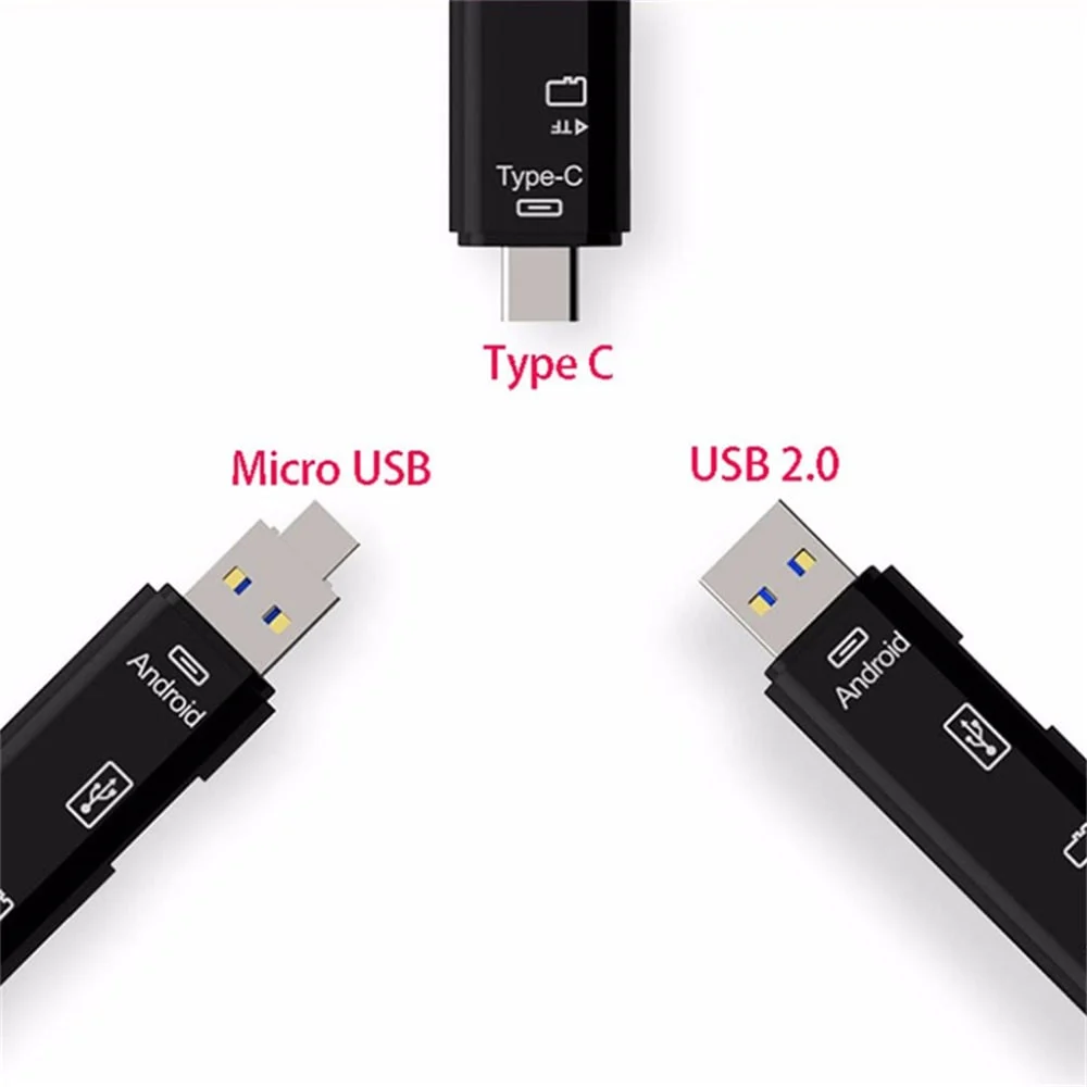 Type-c Micro USB To OTG Hub Adapter With TF Card Reader — image 2