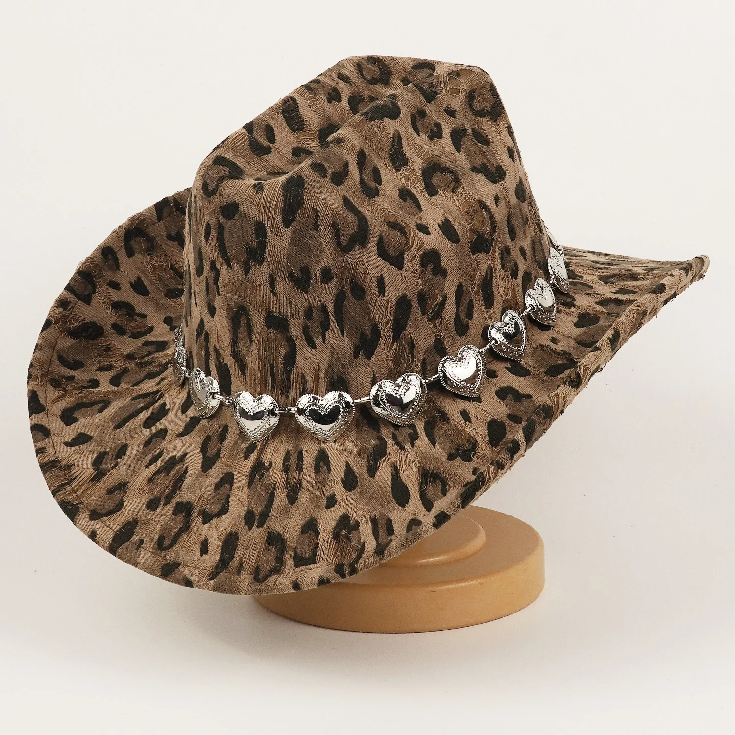 Unisex Black Leopard-print Denim Hat — image 2