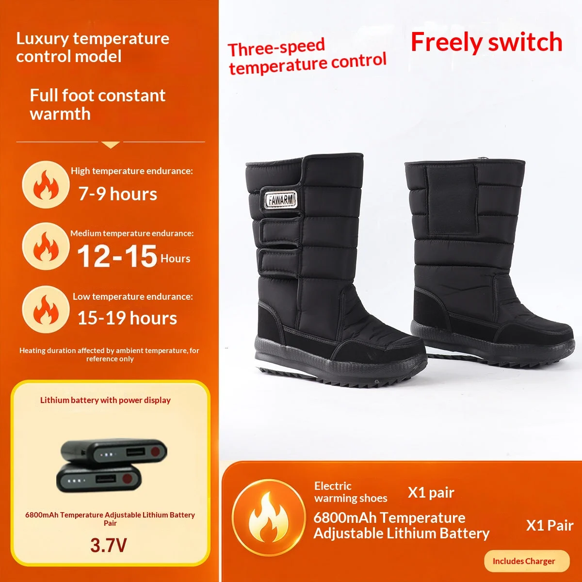 Unisex Rechargeable Heated Boots - Thermal Insulated Snow Footwear For Winter Outdoor… — image 4