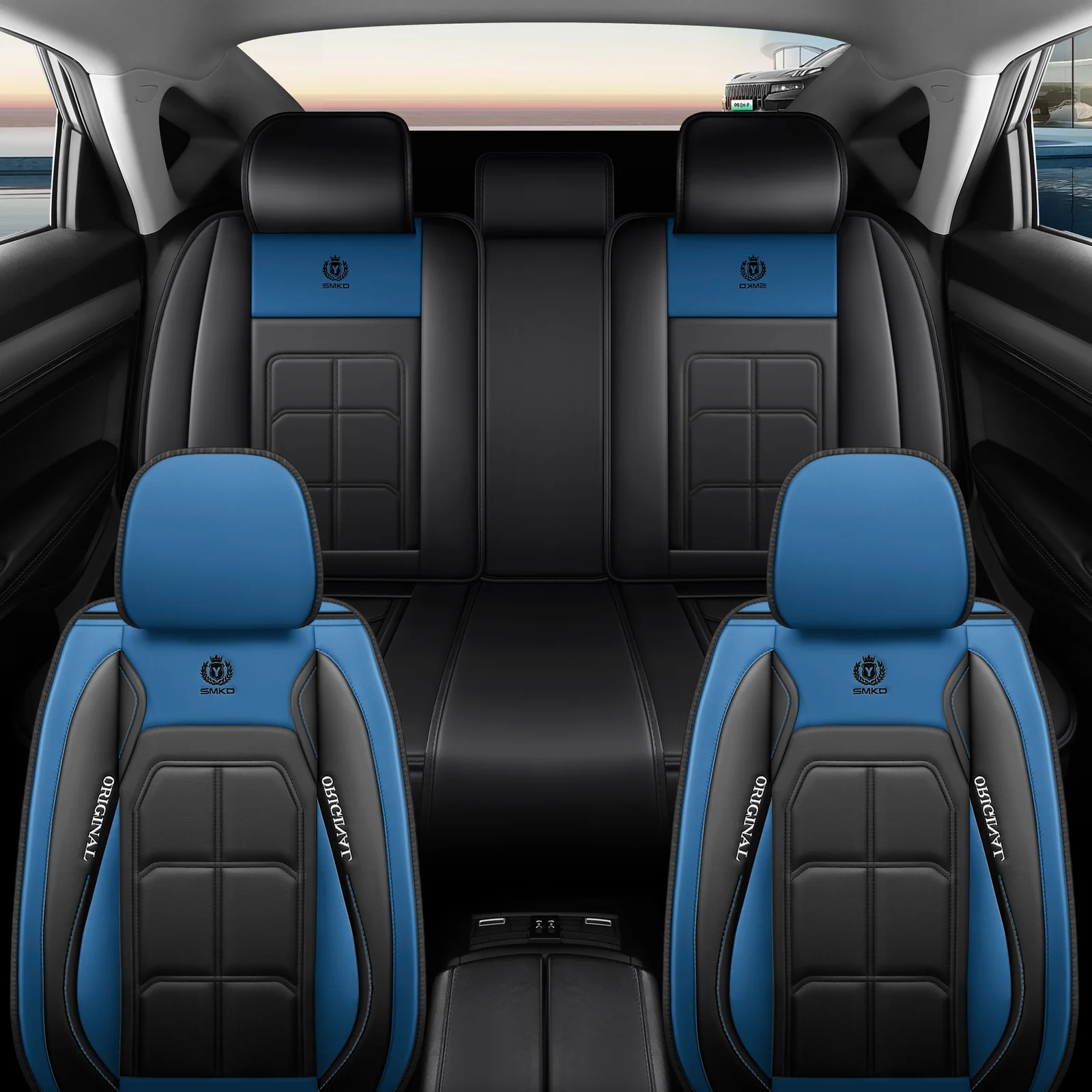 Universal 5 Seats Full Leather Car Seat Covers 8 Optional Colors Wear Resistant Auto… — image 20