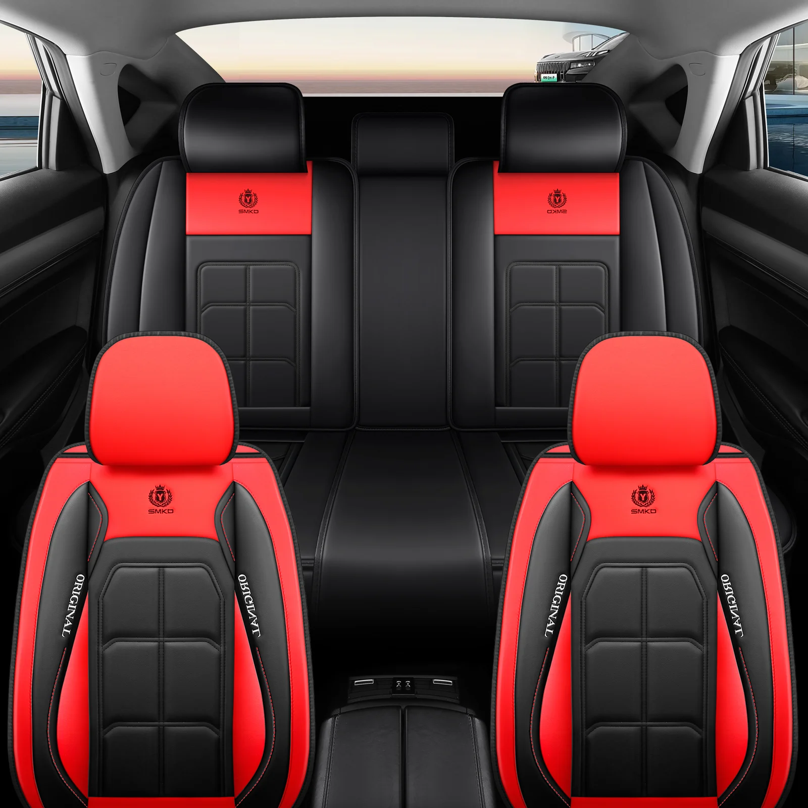 Universal 5 Seats Full Leather Car Seat Covers 8 Optional Colors Wear Resistant Auto… — image 17