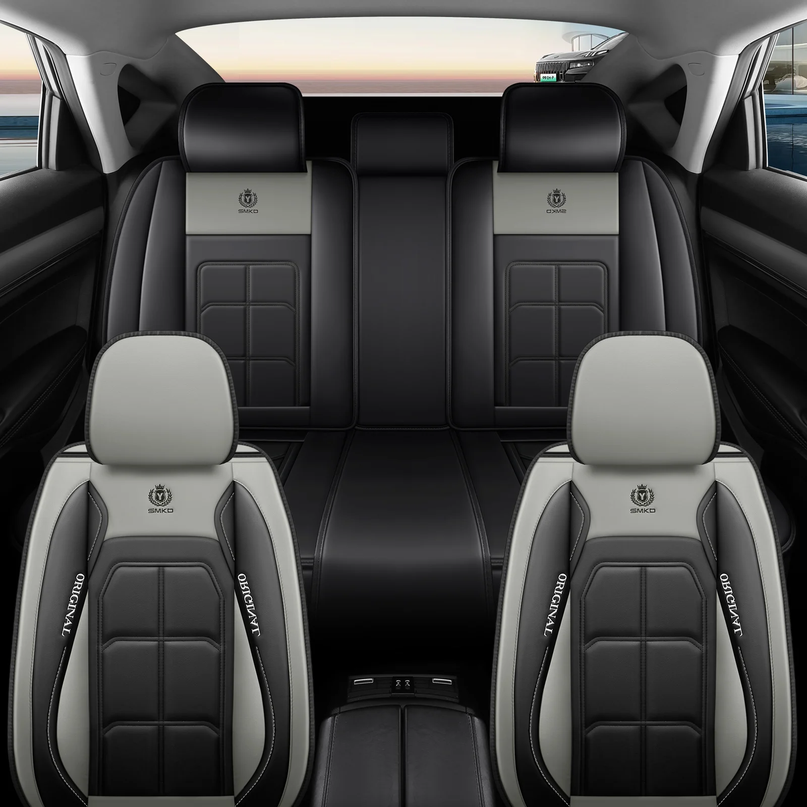 Universal 5 Seats Full Leather Car Seat Covers 8 Optional Colors Wear Resistant Auto… — image 18