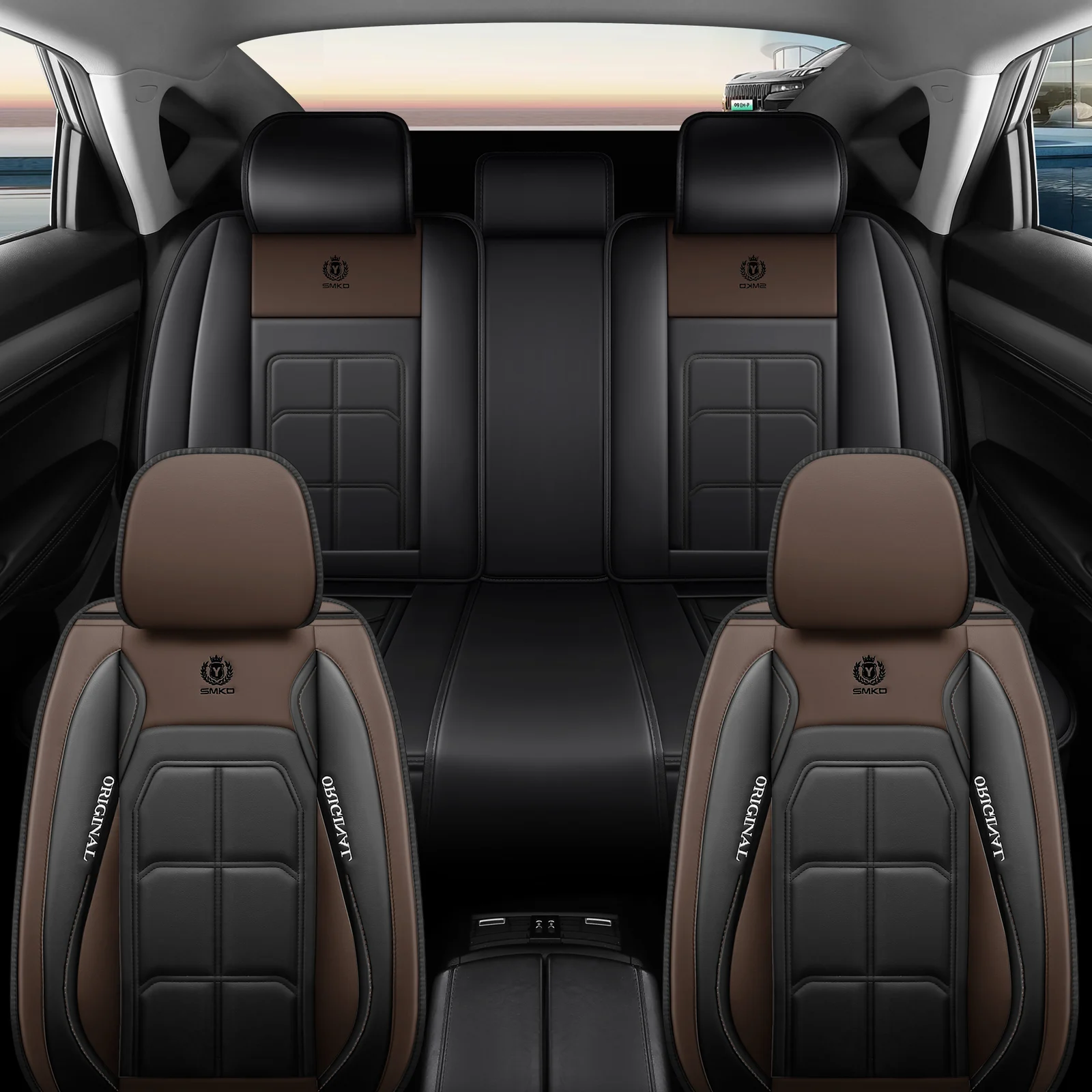 Universal 5 Seats Full Leather Car Seat Covers 8 Optional Colors Wear Resistant Auto… — image 19