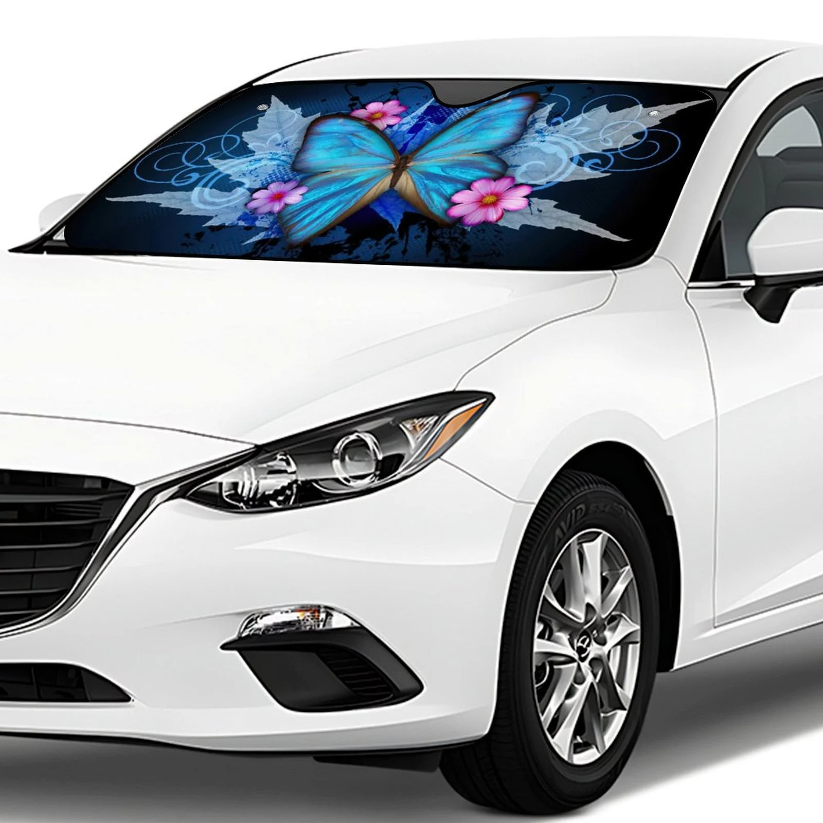 Universal Car Sun Visor, Featuring Digital Printing Of Blue Butterfly Pattern On… — image 8