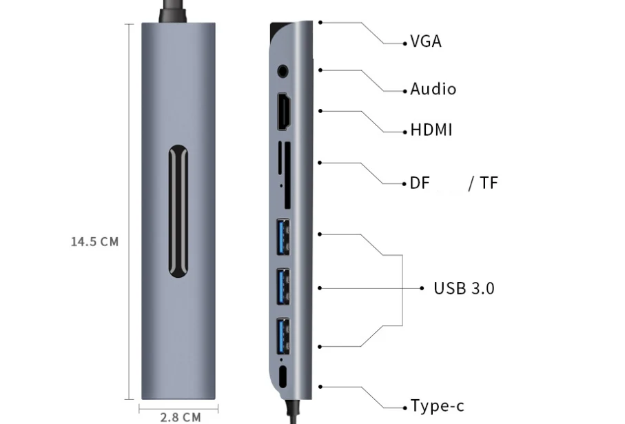 USB C HUB Docking Station 9 In 1type-c HDMI VGA Low Temperature Mobile Computer… — image 2