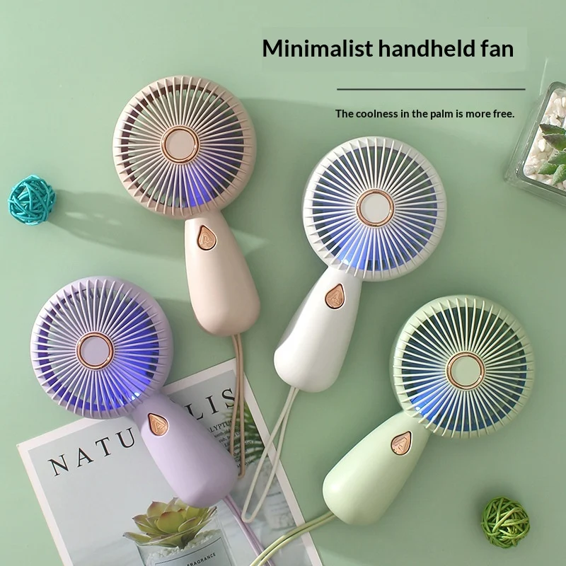 Usb-charged Simple Handheld Portable Mini Fan With LED — image 6