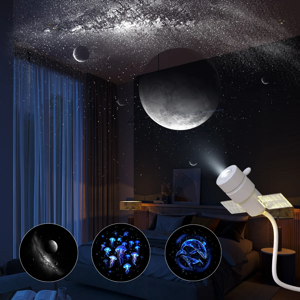 USB Projection Lamp Corporate Gift For Children Dual-mode Starry-sky Projector Night Light — image 4