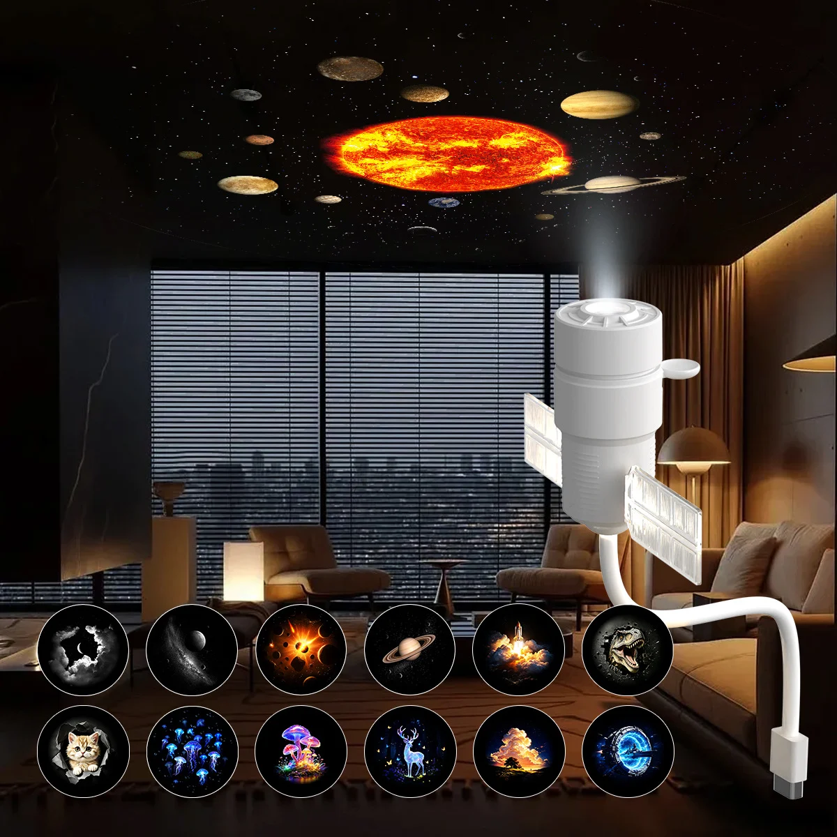 USB Projection Lamp Corporate Gift For Children Dual-mode Starry-sky Projector Night Light — image 9